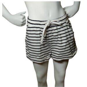 Black/White Shorts with Drawstring